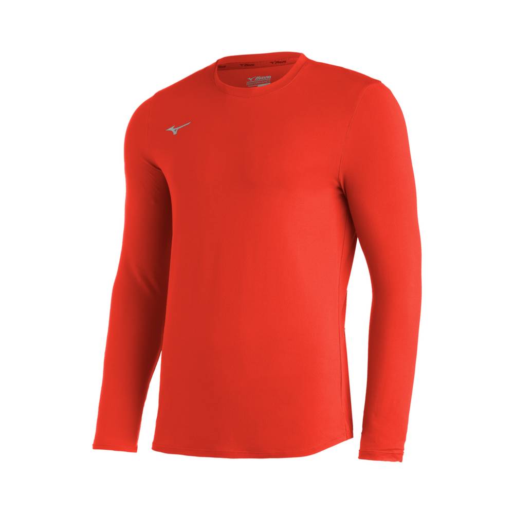 Panske Treningove Oblecenie Mizuno Comp Diamond Long Sleeve Crew Baseball Oranžové Vypredaj DIBJ8947